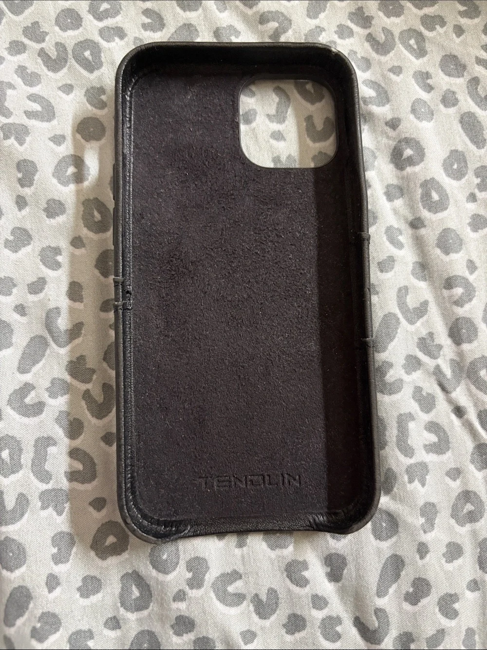 iPhone 13 mini Black faux Leather Phone Case with Card Slot